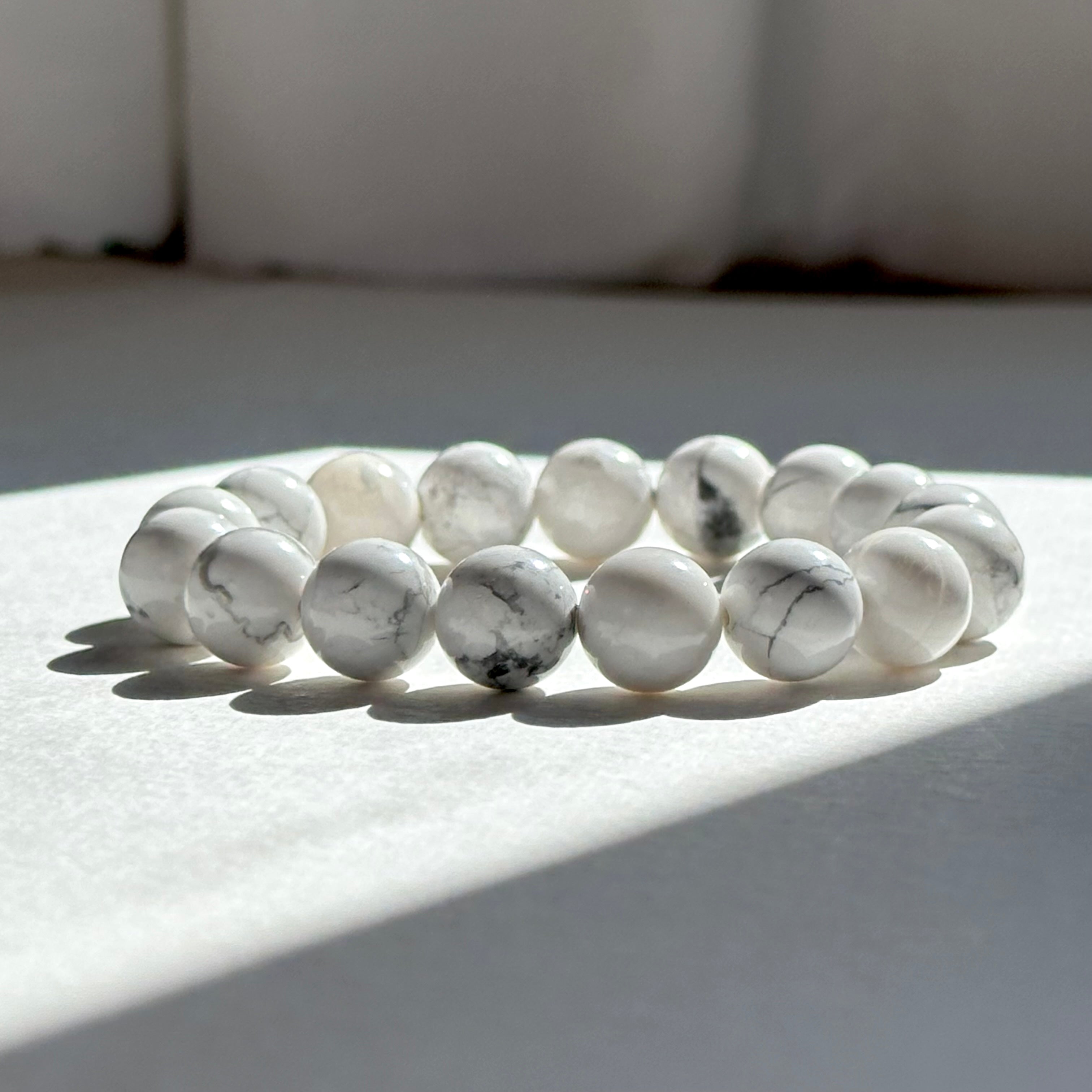 B92【印第安聖石】白松石純珠手鏈手串