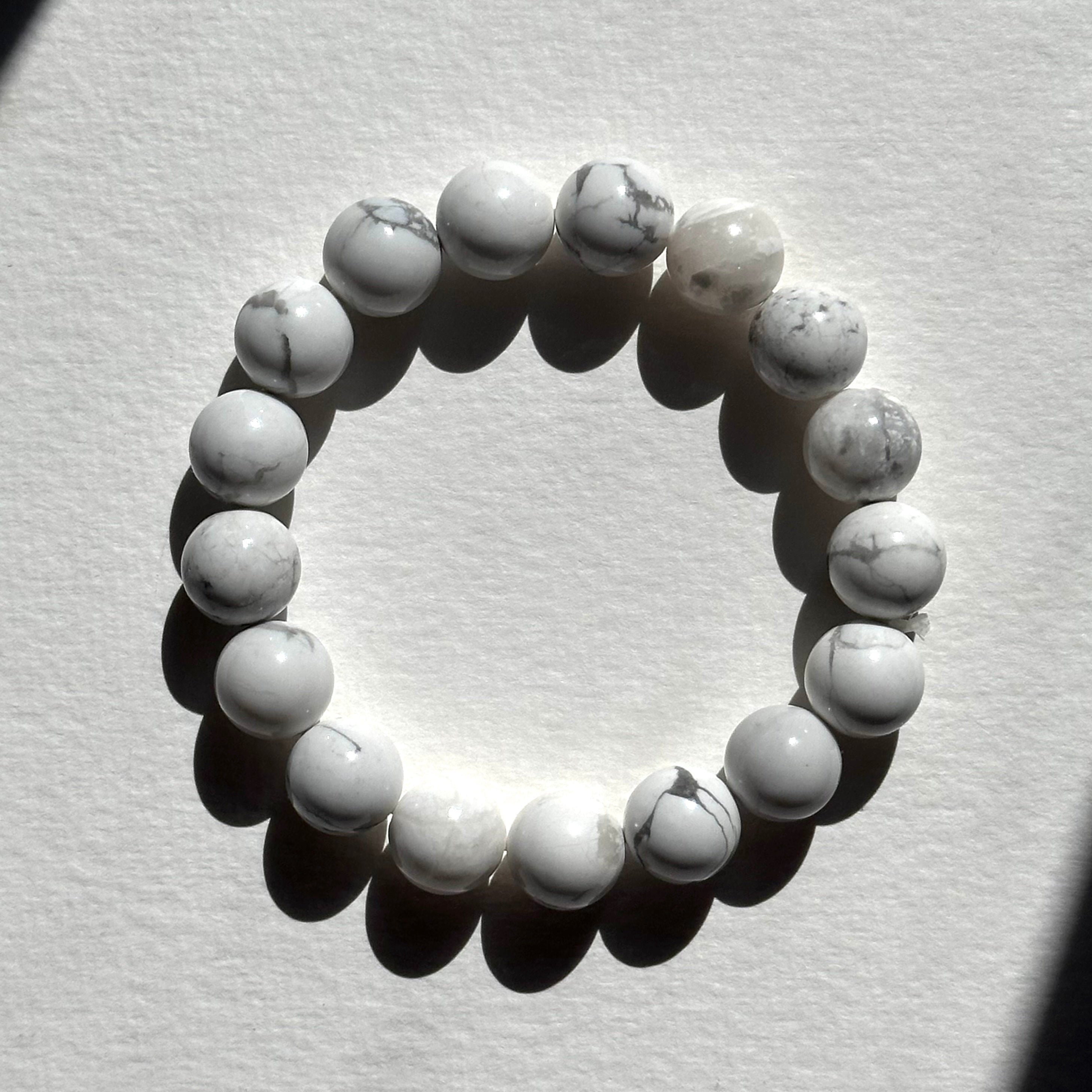 B92【印第安聖石】白松石純珠手鏈手串