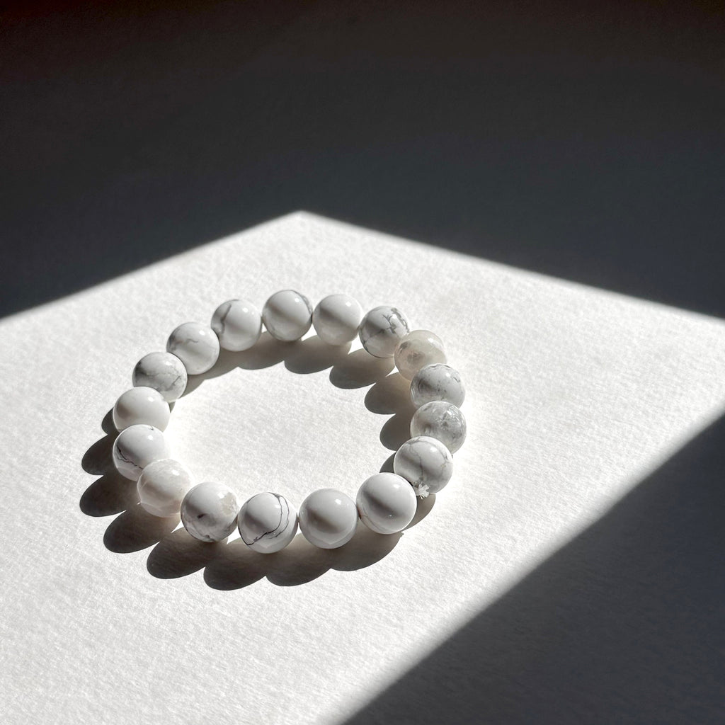 B92【印第安聖石】白松石純珠手鏈手串