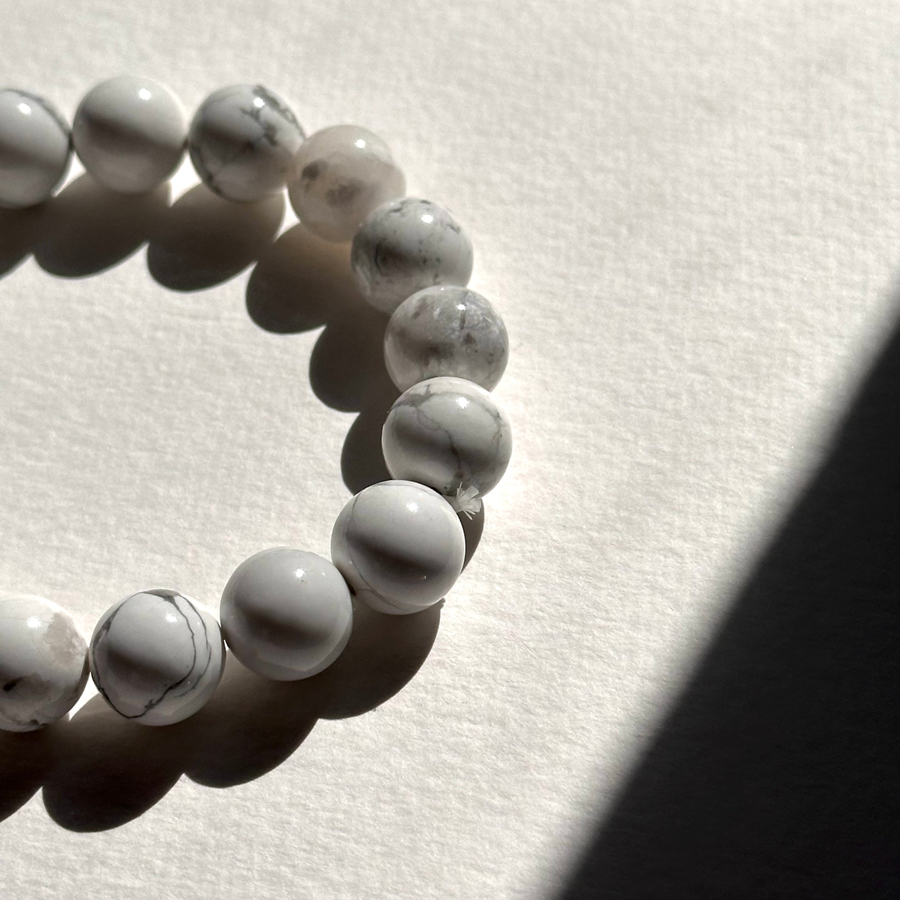 B92【印第安聖石】白松石純珠手鏈手串