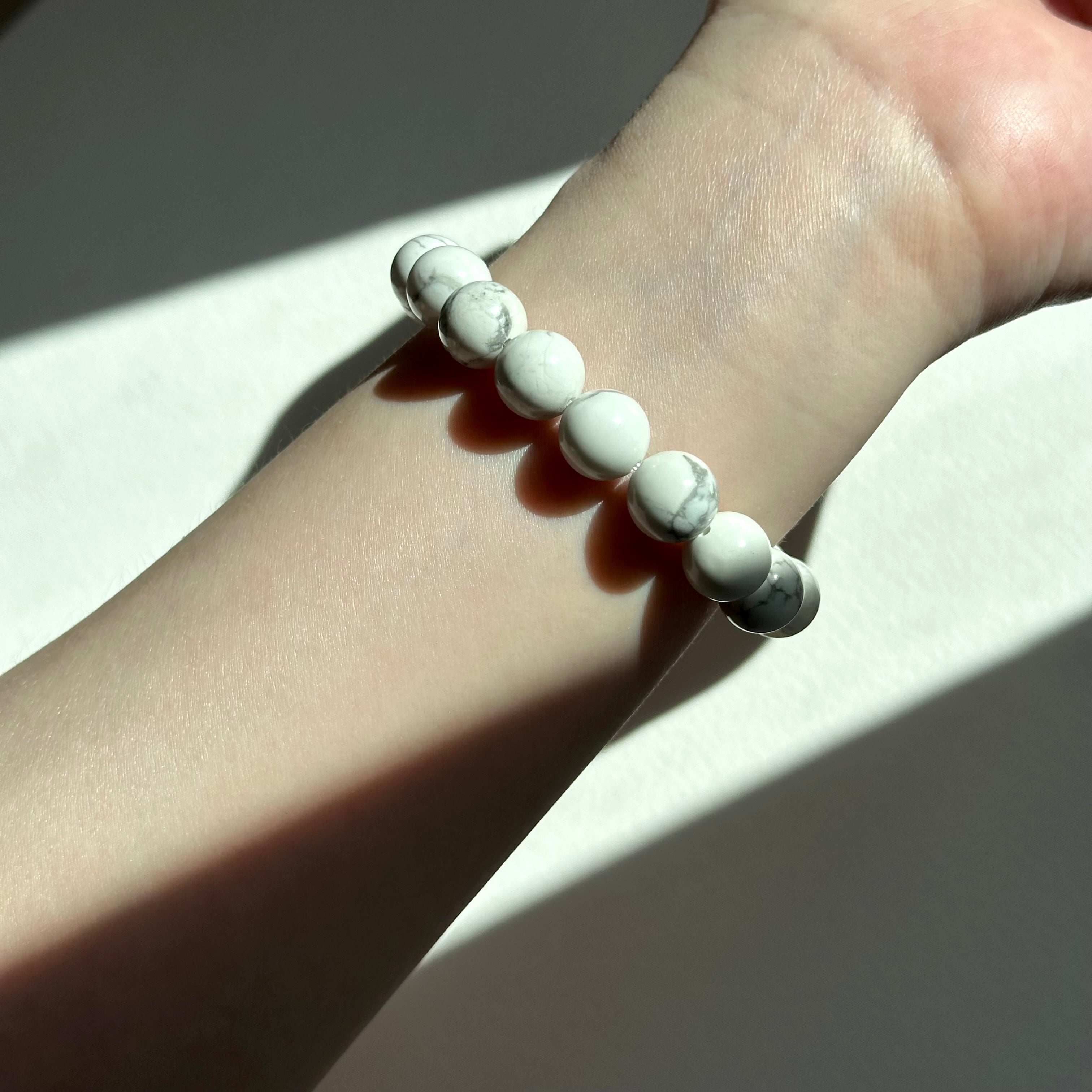 B92【印第安聖石】白松石純珠手鏈手串