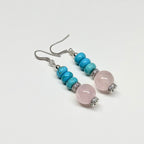 E14 Rose Quartz Turquoise Classic Silver Accessories Earring 