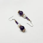 E18 紫晶珍珠古典環形金飾耳環 Amethyst Pearl Classic Golden Accessories Earring