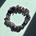 B95【水瓶雙魚座|2月誕生石】紫水晶小碎片純珠手鏈手串