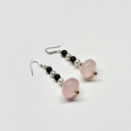 E26 粉晶石榴石珍珠金飾耳環 Rose Quartz Garnet Pearl Golden Accessories Earring