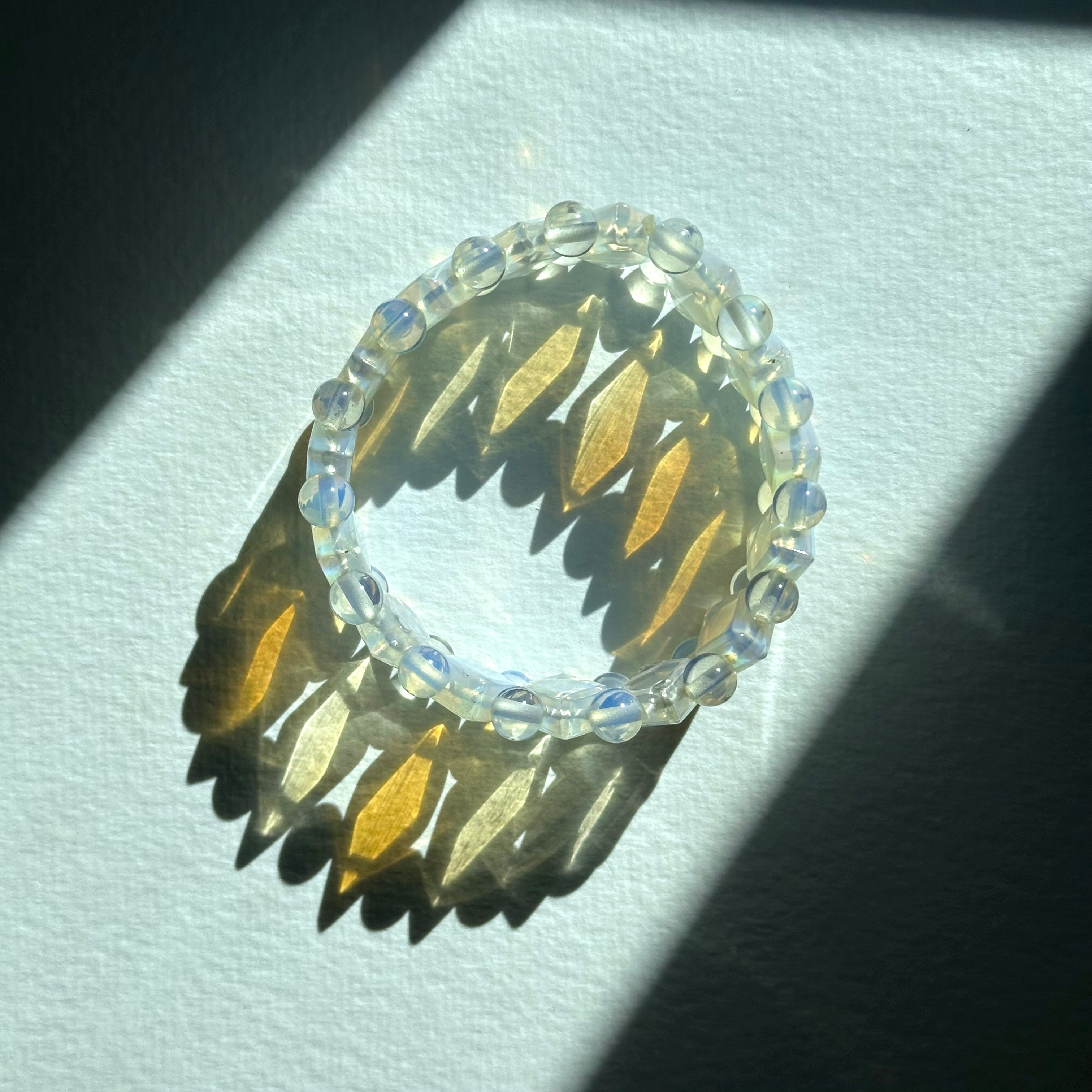 B77【天秤天蠍座|10月】蛋白石菱形復古厚手排