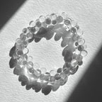 B73 [Aries/Taurus | April] White Crystal Bubble Pear-Shaped Pure Bead Bracelet