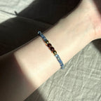 BS268 [Clarify Yourself] Blue Stone Garnet 18K Simple Gold-plated Light Bracelet