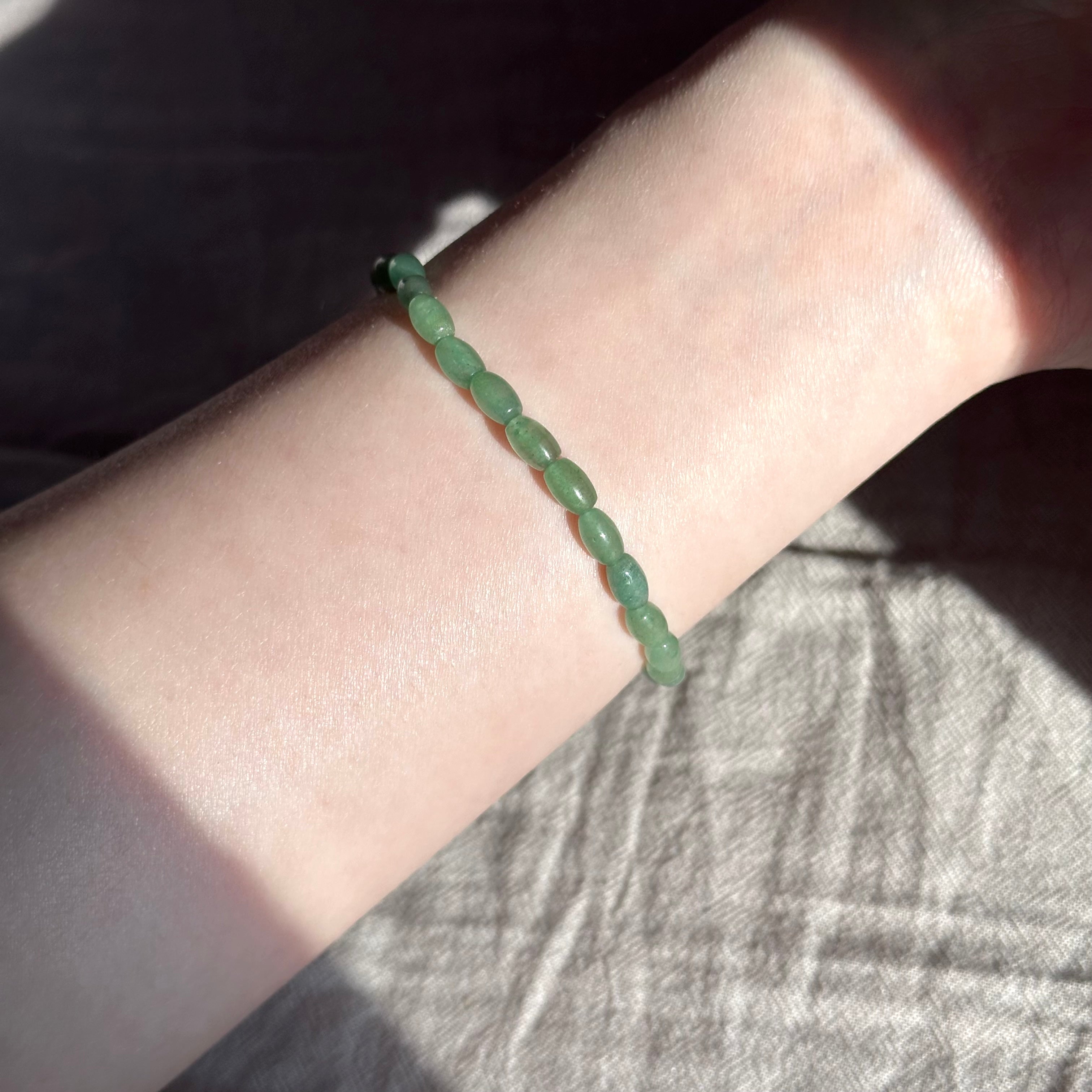 BS269 [Taurus Gemini | May] Oval Green Aventurine Freshwater Pearl 18K Simple Gold-plated Light Bracelet