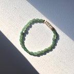 BS269 [Taurus Gemini | May] Oval Green Aventurine Freshwater Pearl 18K Simple Gold-plated Light Bracelet
