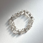 B73 [Aries/Taurus | April] White Crystal Bubble Pear-Shaped Pure Bead Bracelet