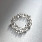 B73 [Aries/Taurus | April] White Crystal Bubble Pear-Shaped Pure Bead Bracelet