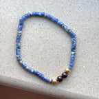 BS268 [Clarify Yourself] Blue Stone Garnet 18K Simple Gold-plated Light Bracelet