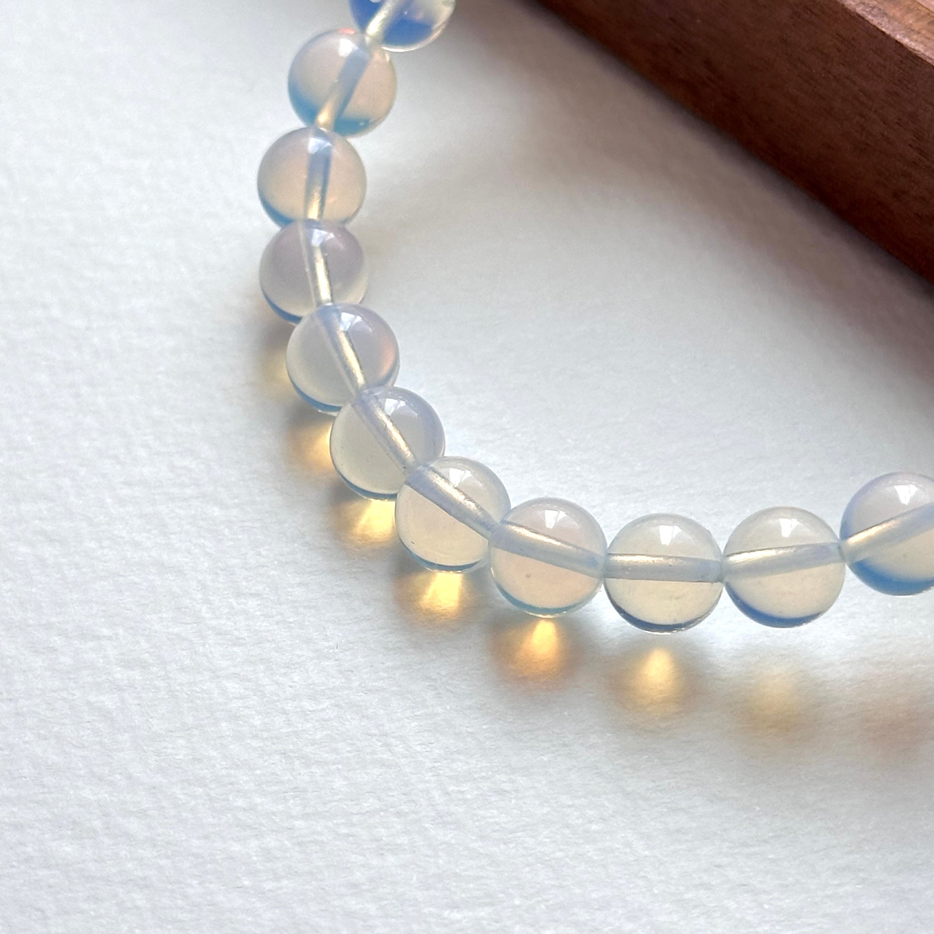 B34 【天秤天蠍座|10月】蛋白石純珠手鏈手串