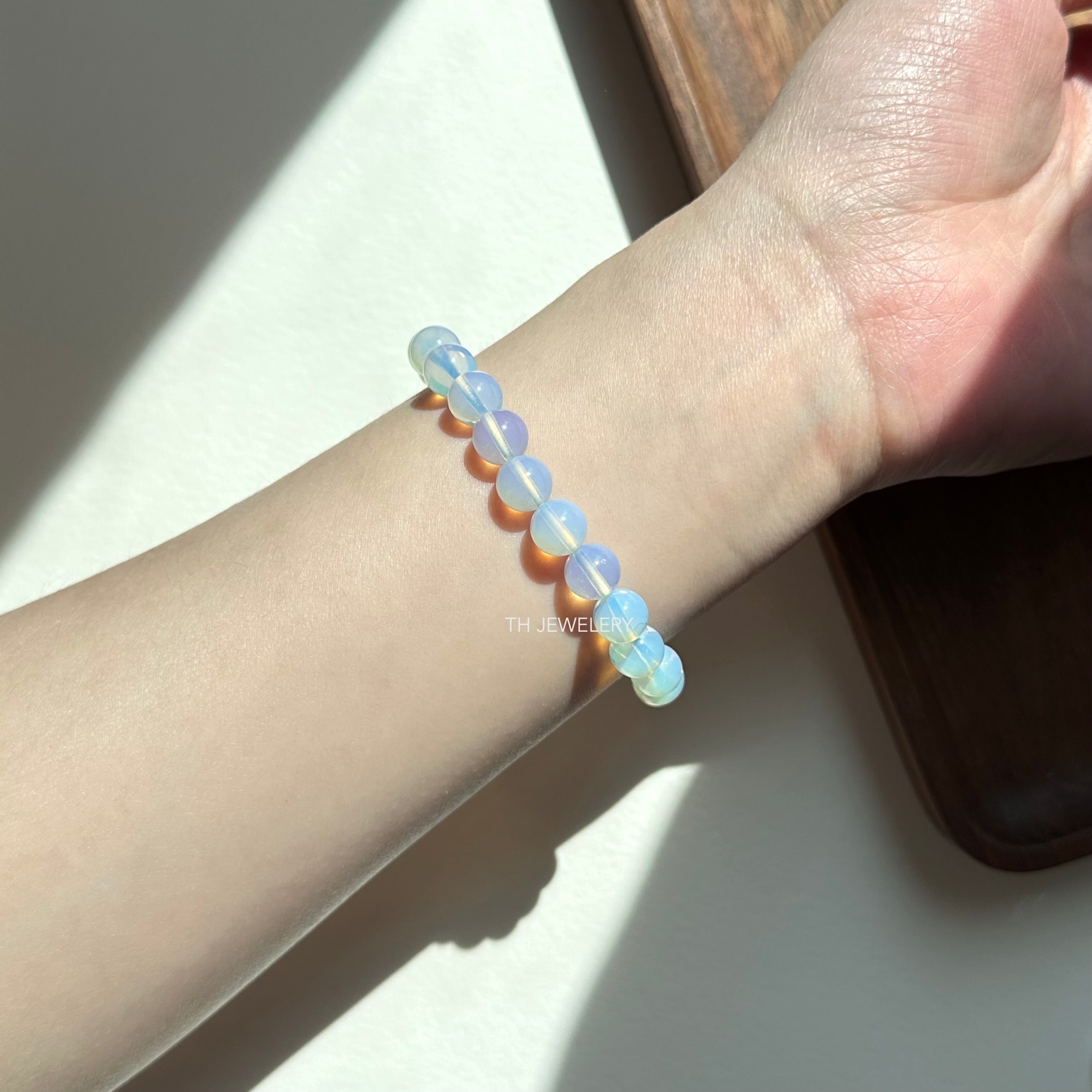 B34 【天秤天蠍座|10月】蛋白石純珠手鏈手串