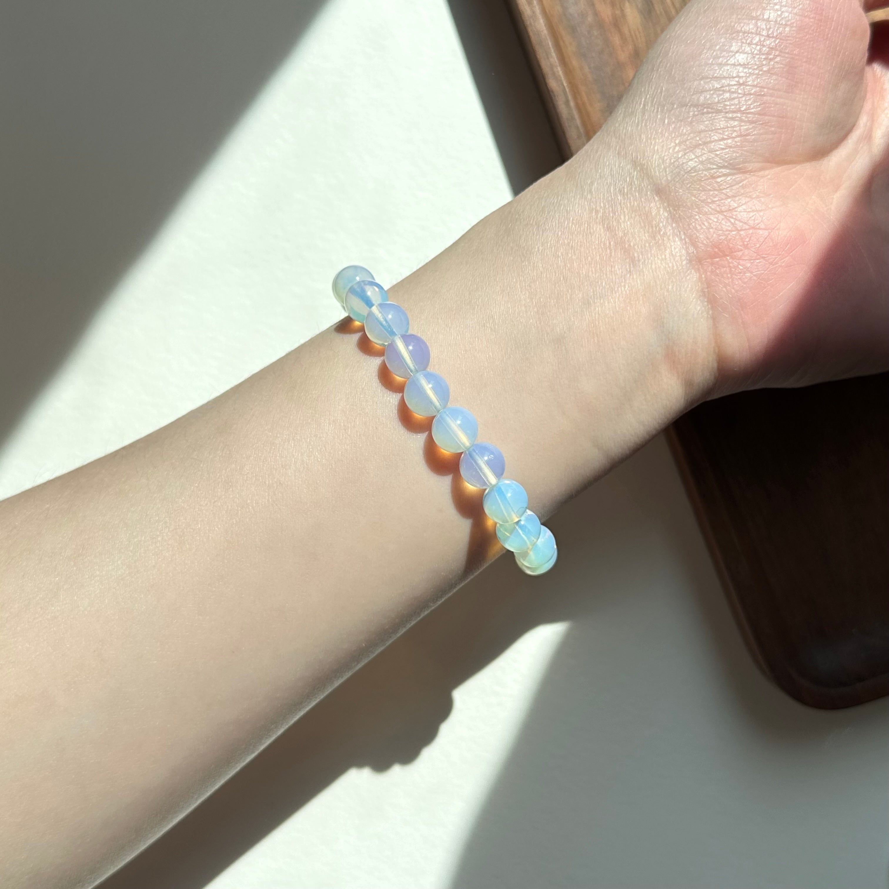 B34 【天秤天蠍座|10月】蛋白石純珠手鏈手串