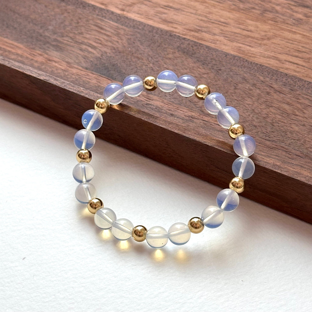 BS271 [Libra Scorpio | October] Opal Double Simple 18K Gold-plated Bracelet