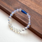 BS272 [Libra Scorpio | October] Opal Blue Glass Bracelet