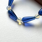 BS273 [Libra Scorpio | October] Opal Blue Glass Bracelet