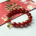 BS62 [2026 Year of the Horse Welcoming Good Fortune] Red Agate "Hexagonal Blessing" 14K Gold Accessory Bracelet