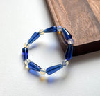 BS273 [Libra Scorpio | October] Opal Blue Glass Bracelet