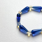 BS273 [Libra Scorpio | October] Opal Blue Glass Bracelet