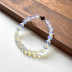 BS274 [Libra Scorpio Capricorn Aquarius | October/January] Opal Garnet Simple 18K Gold-plated Bracelet