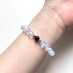 BS274 [Libra Scorpio Capricorn Aquarius | October/January] Opal Garnet Simple 18K Gold-plated Bracelet