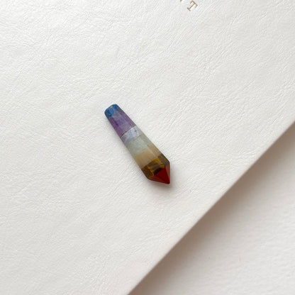 TS6 [Crystal Rolling Stone] Seven Chakra Hexagonal Column Office Home Healing Device Decoration Energy Thought Balance Emotion