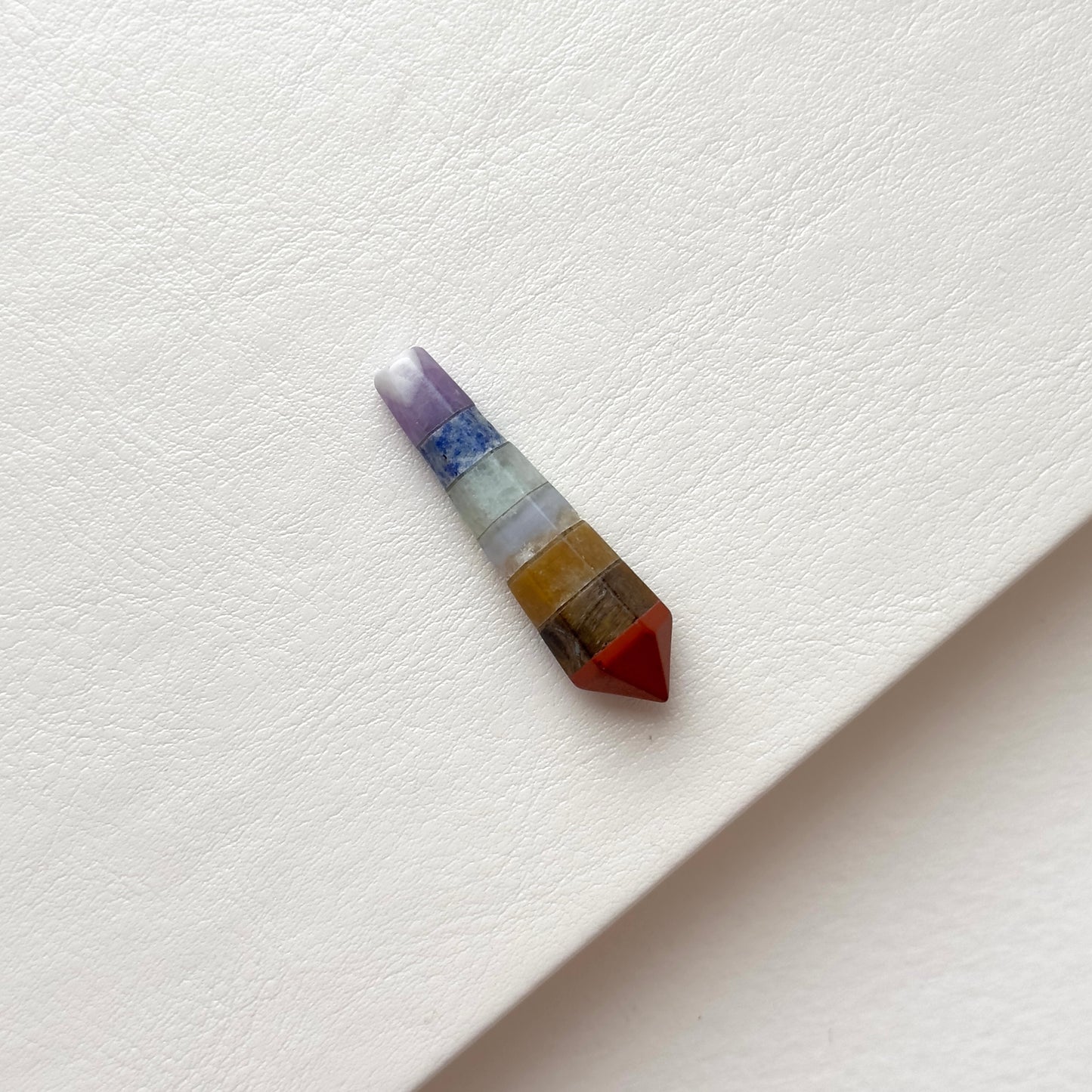 TS6 [Crystal Rolling Stone] Seven Chakra Hexagonal Column Office Home Healing Device Decoration Energy Thought Balance Emotion