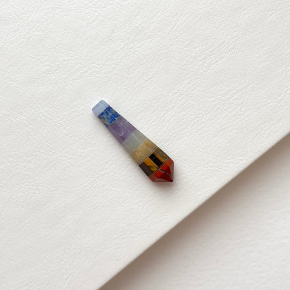 TS6 [Crystal Rolling Stone] Seven Chakra Hexagonal Column Office Home Healing Device Decoration Energy Thought Balance Emotion