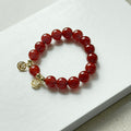 BS64 [2026 Year of the Horse Welcoming Good Fortune] Red Agate "Joy" 14K Gold Accessory Bracelet