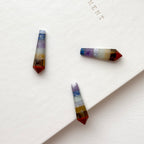 TS26【水晶滾石】七脈輪迷你版六角柱 辦公室家中療癒 裝置擺飾 能量