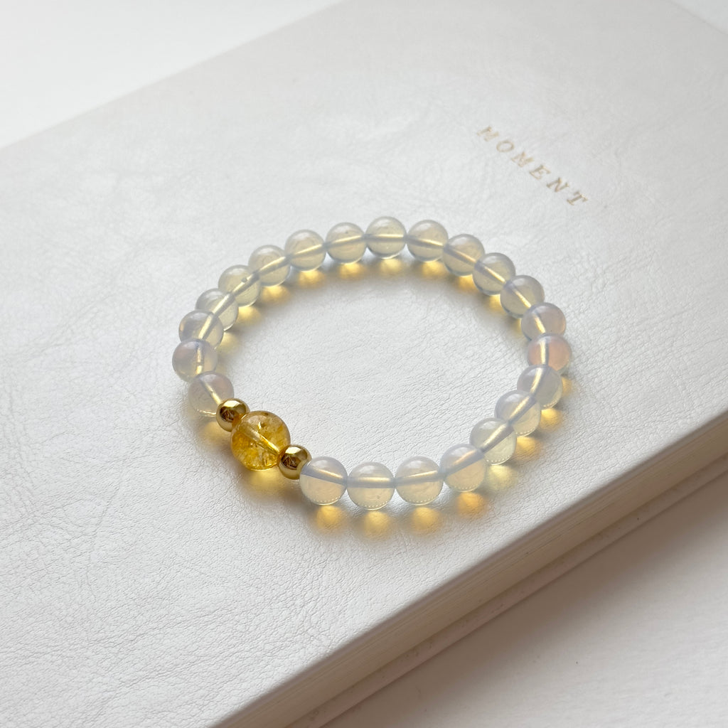 BS275 [Libra Scorpio Sagittarius | October/November] Opal Citrine Simple 18K Gold-plated Bracelet