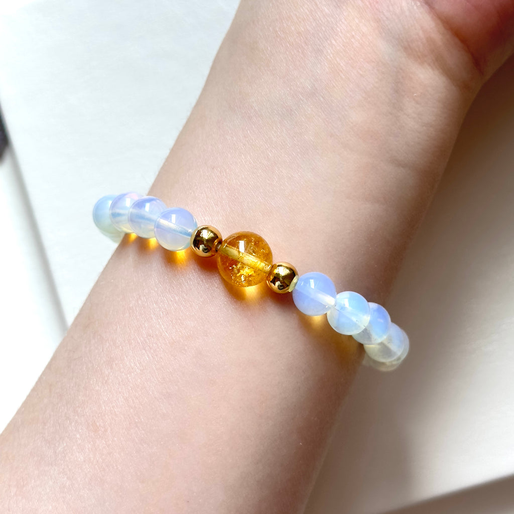 BS275 [Libra Scorpio Sagittarius | October/November] Opal Citrine Simple 18K Gold-plated Bracelet
