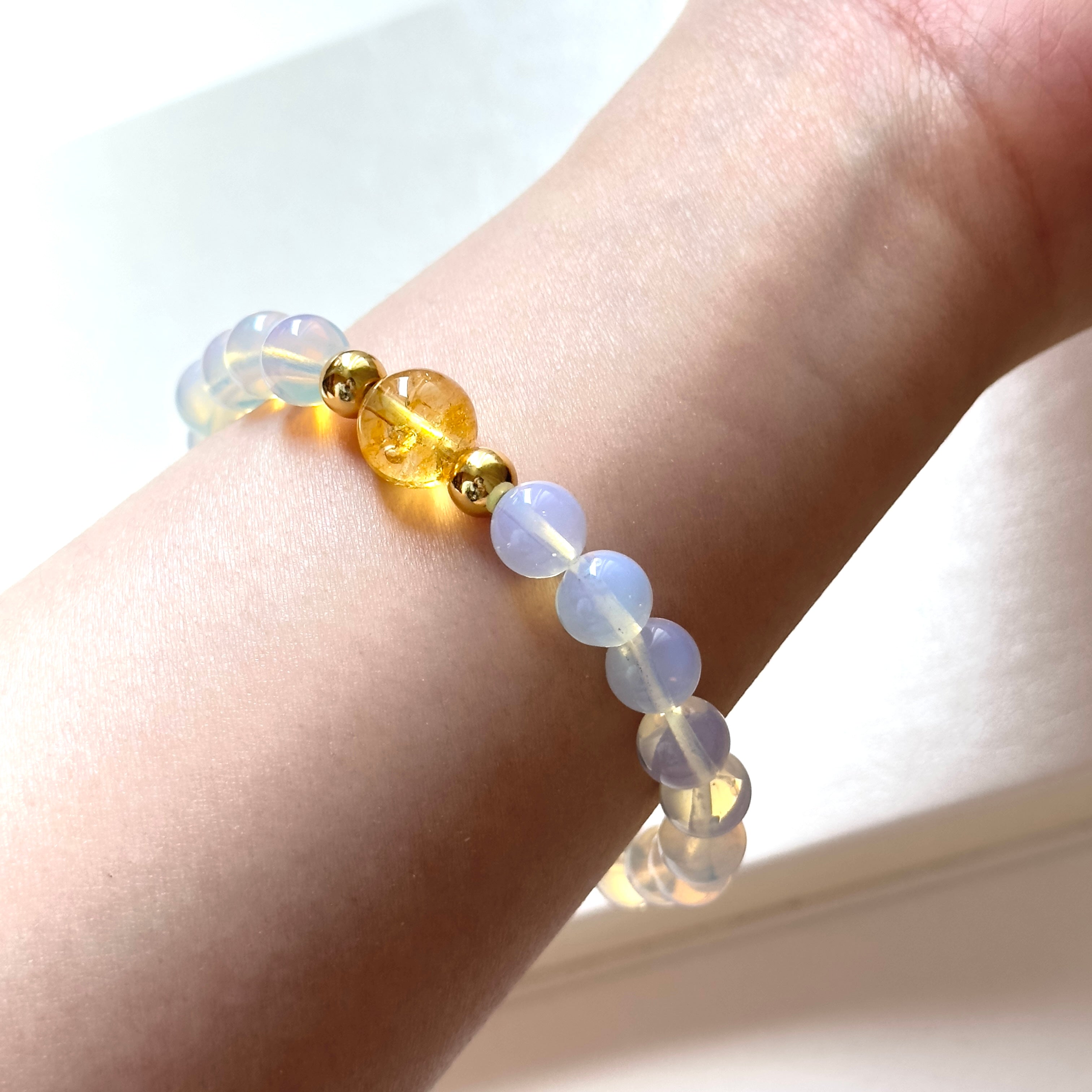 BS275 [Libra Scorpio Sagittarius | October/November] Opal Citrine Simple 18K Gold-plated Bracelet