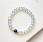 BS276 [Libra Scorpio Aquarius Pisces | October/February] Opal Amethyst Simple 18K Gold-plated Bracelet