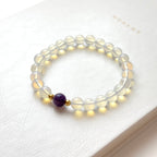 BS276 [Libra Scorpio Aquarius Pisces | October/February] Opal Amethyst Simple 18K Gold-plated Bracelet
