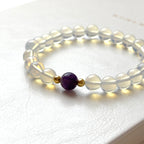 BS276 [Libra Scorpio Aquarius Pisces | October/February] Opal Amethyst Simple 18K Gold-plated Bracelet