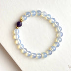 BS276 [Libra Scorpio Aquarius Pisces | October/February] Opal Amethyst Simple 18K Gold-plated Bracelet