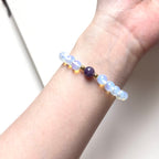 BS276 [Libra Scorpio Aquarius Pisces | October/February] Opal Amethyst Simple 18K Gold-plated Bracelet