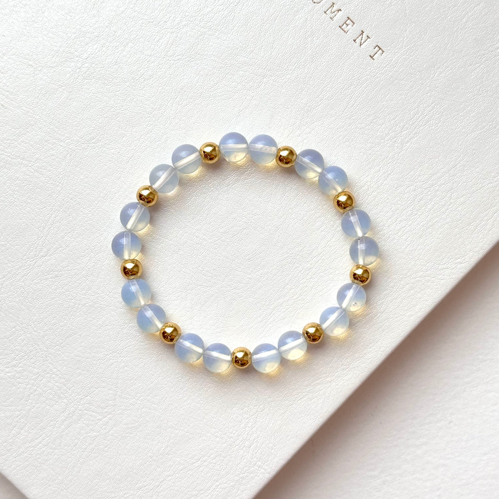 BS271 [Libra Scorpio | October] Opal Double Simple 18K Gold-plated Bracelet