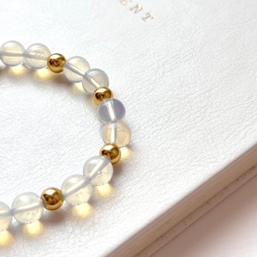 BS271 [Libra Scorpio | October] Opal Double Simple 18K Gold-plated Bracelet