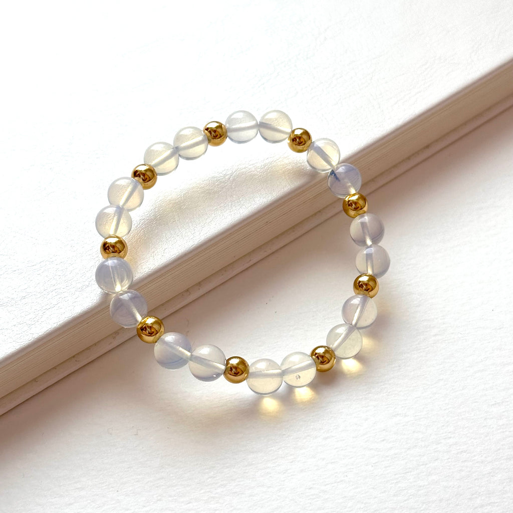 BS271 [Libra Scorpio | October] Opal Double Simple 18K Gold-plated Bracelet