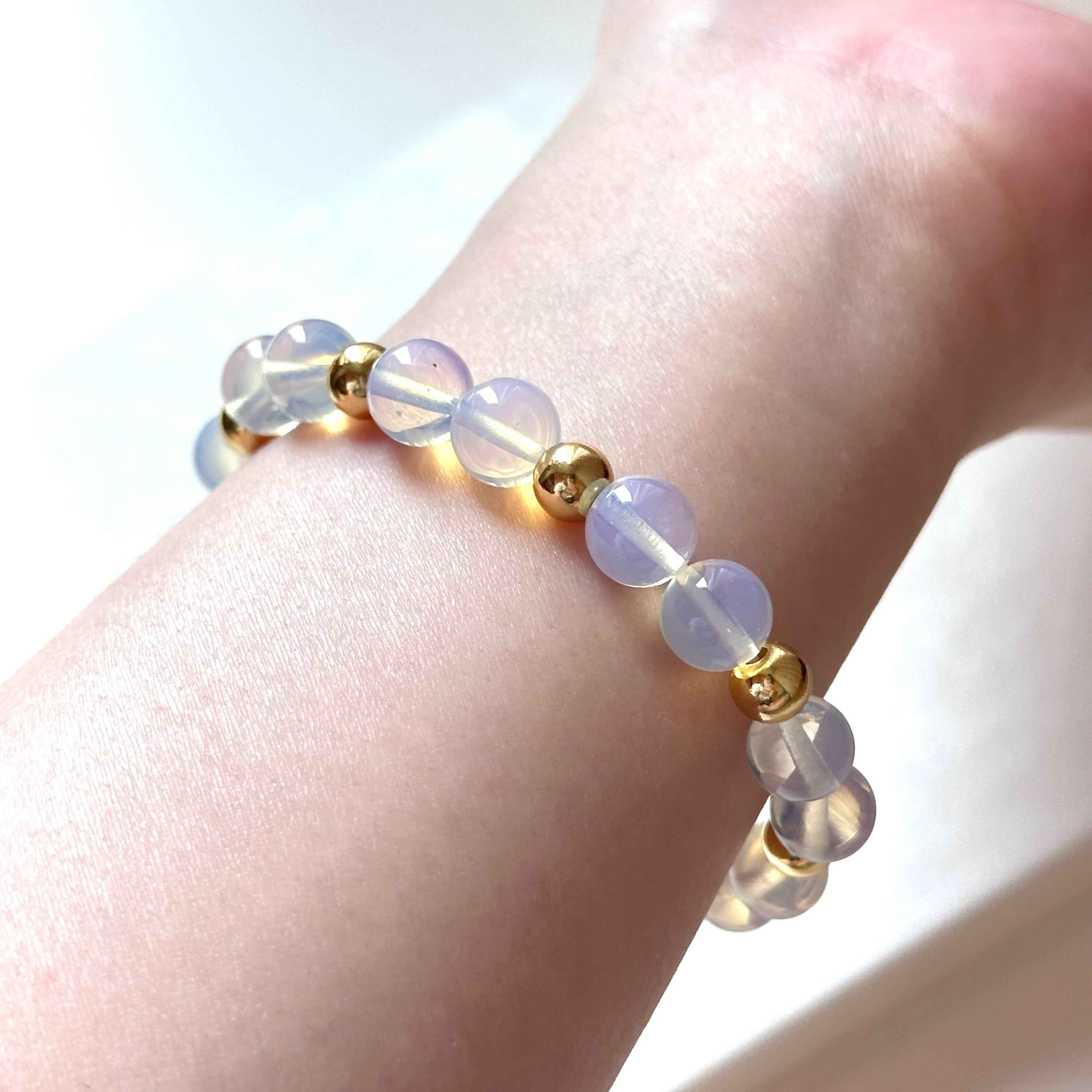 BS271 [Libra Scorpio | October] Opal Double Simple 18K Gold-plated Bracelet