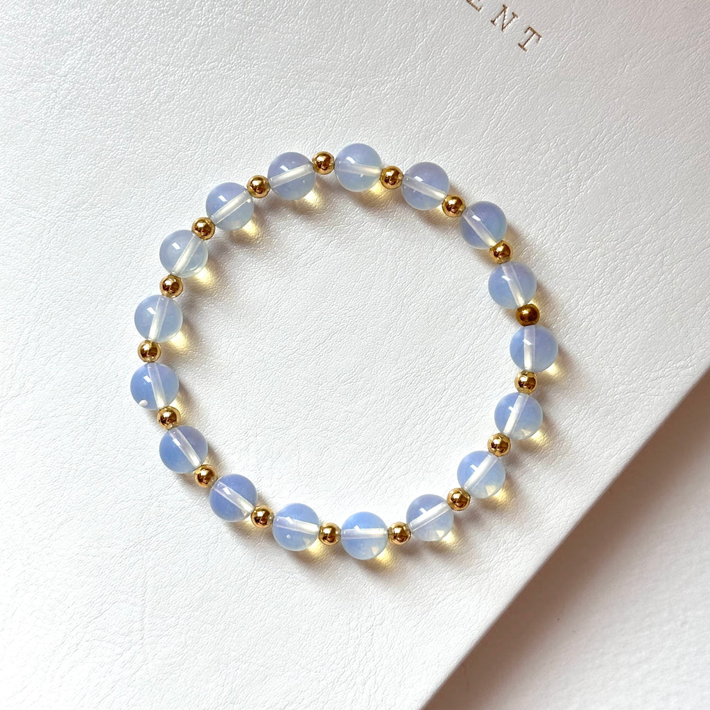 BS277 [Libra Scorpio | October] Opal Single Simple 18K Gold-plated Bracelet