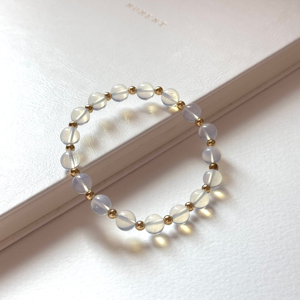 BS277 [Libra Scorpio | October] Opal Single Simple 18K Gold-plated Bracelet