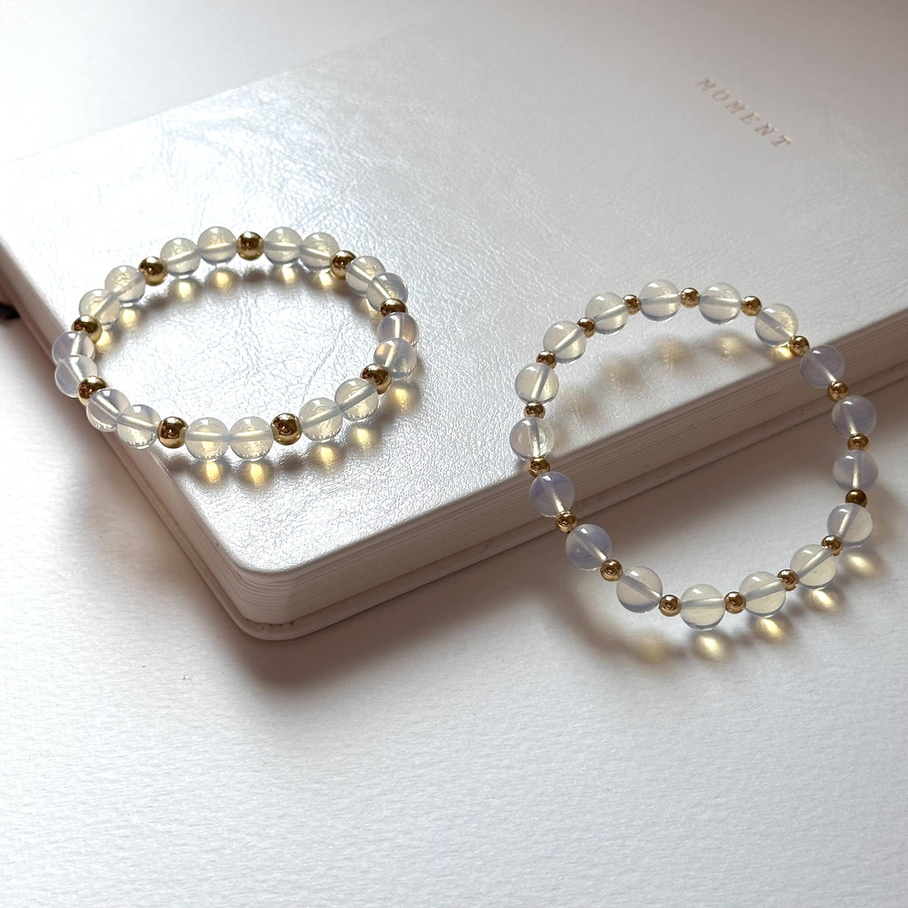 BS277 [Libra Scorpio | October] Opal Single Simple 18K Gold-plated Bracelet