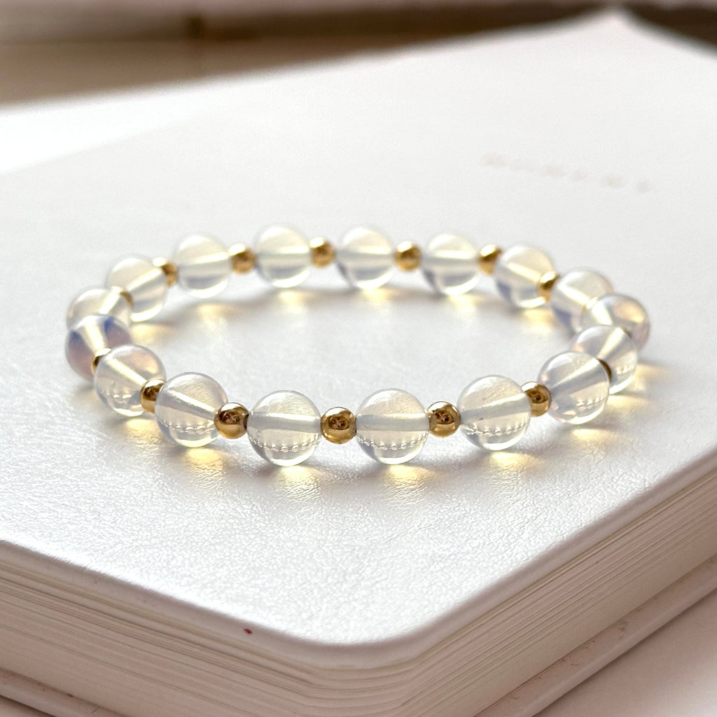BS277 [Libra Scorpio | October] Opal Single Simple 18K Gold-plated Bracelet