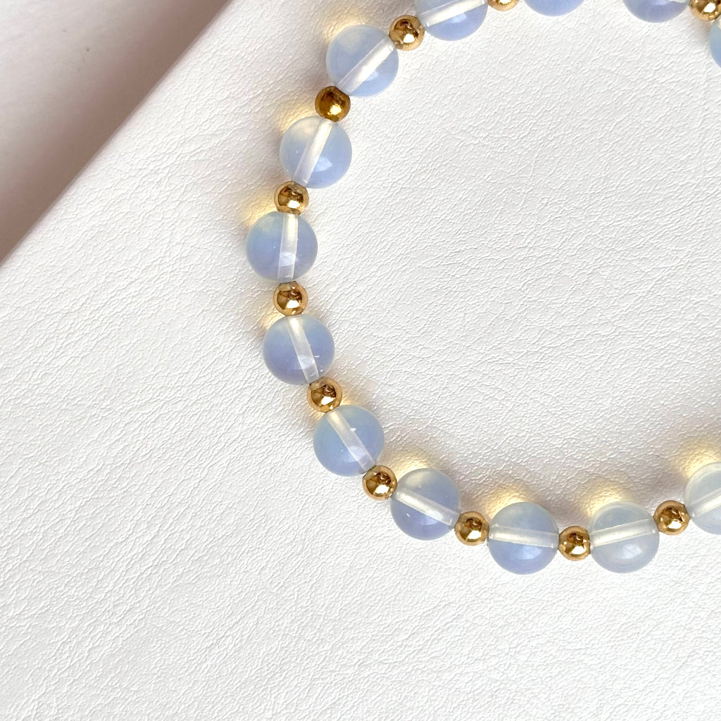 BS277 [Libra Scorpio | October] Opal Single Simple 18K Gold-plated Bracelet